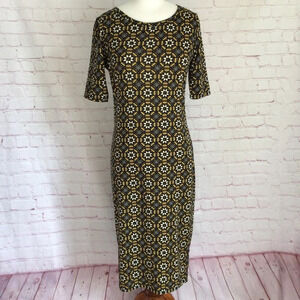 LuLaRoe Julia Geometric Kaleidoscope Medallion Floral Sheath Dress - Size Small